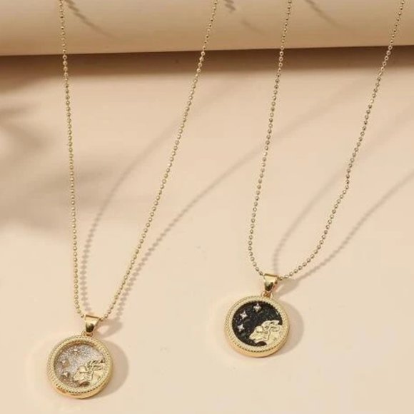 2pc Leo Zodiac Golden Necklaces - Picture 2 of 2
